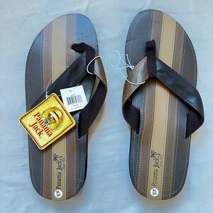 Panama Jack Flip Flops Sandals Beach thongs brown striped Men size XL 12/13 new